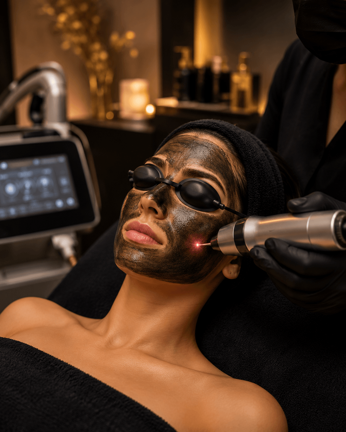 Carbon Laser Facial in progress — K-Glow Hollywood Peel